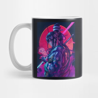 Neon samurai girl Mug